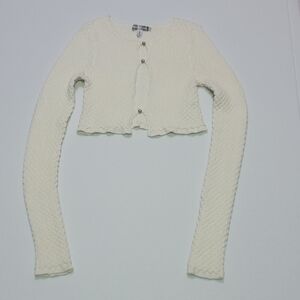 Urban Outfitters Cream Textured Cardigan